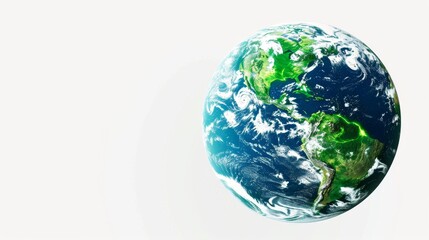 Vibrant Globe of Earth Highlighting America's Lush Greenery