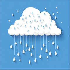 weather icon cloud with raindrops simple design
