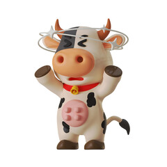 Mascot Cute Cow Confused Headache dizzy