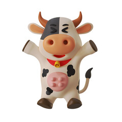 Mascot Cute Happy Cow jumping