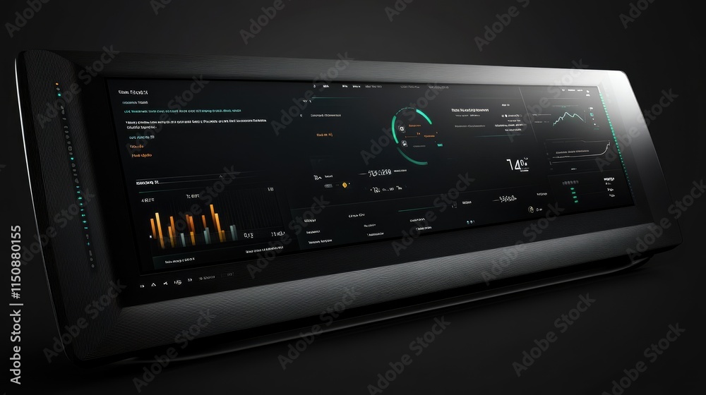 Poster modern data monitoring interface with analytical visualizations