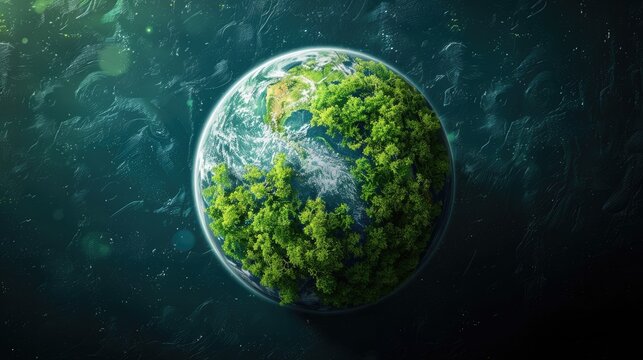 Ecology and environment concept with green planet Earth