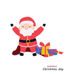 popular cartoon santa wearing christmas costume different pose activity. Cute Santa Clauses in different poses