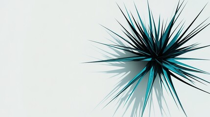Obraz premium A bold and striking image of a thick, teal-colored line with spiky, jagged edges, standing out with its sharp and dynamic design. The line captures attention with its vibrant color and dramatic