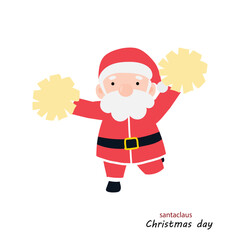 popular cartoon santa wearing christmas costume different pose activity. Cute Santa Clauses in different poses