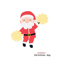 popular cartoon santa wearing christmas costume different pose activity. Cute Santa Clauses in different poses