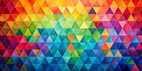 Vibrant Watercolor Triangle Mosaic Background Texture for Design Projects