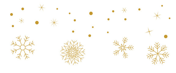 雪、星（金色、キラキラ）