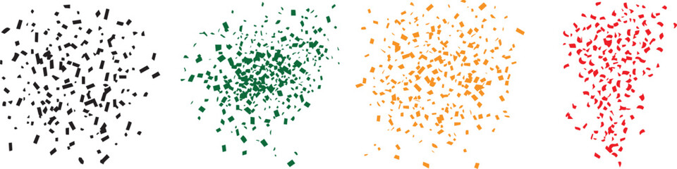 Silhouette of confetti in the air, celebrating New Year’s Eve vector silhouette