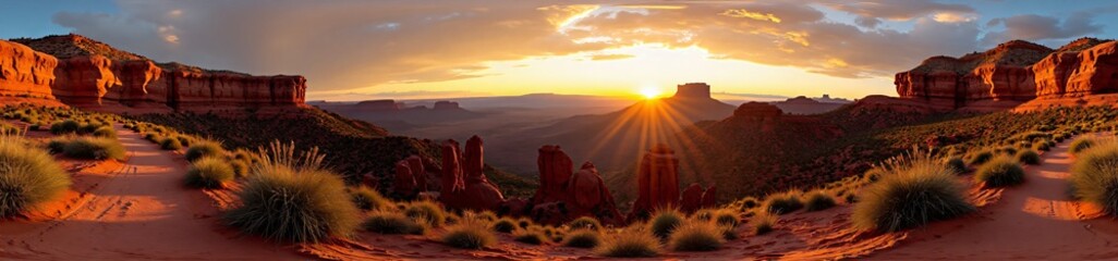 Winding Canyon Trail at Sunset, A 360-degree image