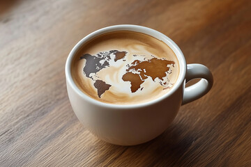 Cup of Coffee with Heart-Shaped Latte Art