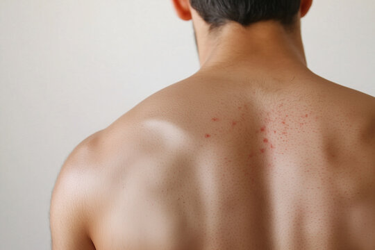 Close-Up of Bare Back Showing Skin Condition