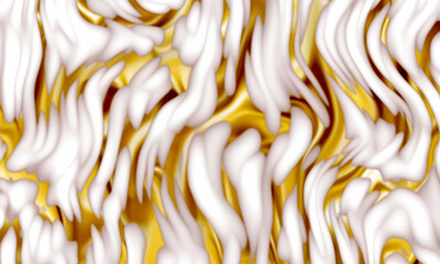 White natural texture background design with liquid gold organic shapes.