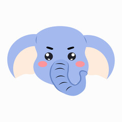 head elephant cartoon illustration character. animal forest cartoon