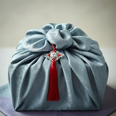 Traditional Korean Wrapping Cloth with Decorative Knot