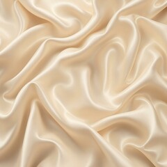 Luxurious Cream Satin Fabric with Flowing Folds