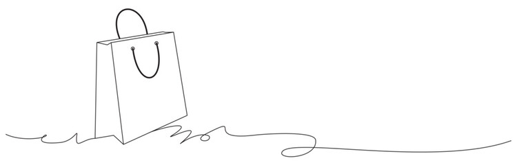 shopping bag line art vector