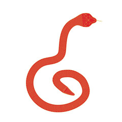 Red Wood Snake Silhouette Design Vector