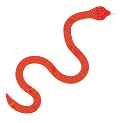 Red Wood Snake Silhouette Design Vector