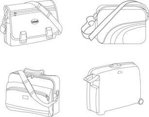 vector illustration design image of women's bag for traveling carrying small items