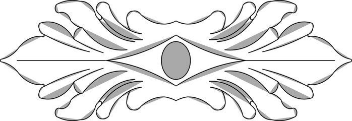 Vector sketch illustration silhouette design image ornament decoration carving old classic vintage ethnic traditional floral europe