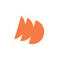 Modern abstract shape element sticker. Flat geometric figure in brutalist style. This unique symbol combines circles and triangles, representing contemporary art and design. Perfect for creative