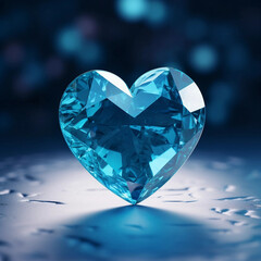 Fototapeta premium : Blue Heart Shaped Object on Abstract Background 
