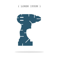 Vector symbol. Drill icon illustration. Stock vector symbol illustration design.