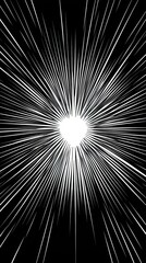 Fototapeta premium Abstract Black and White Radial Lines Design