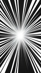 Obraz premium Abstract Black And White Radial Lines Design