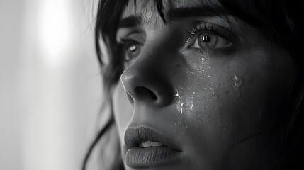Fototapeta premium A woman with tears in her eyes