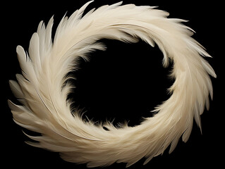 Obraz premium Circular White Feather Shape Image