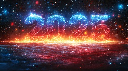 Glittering 2025 New Year Celebration Design
