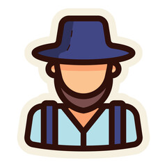 amish man sticker