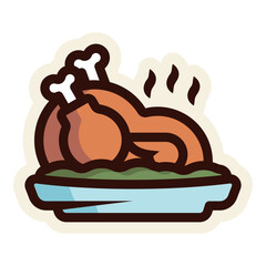 roasted turkey for thanksgiving dish sticker