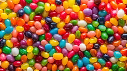 Obraz premium A vibrant assortment of colorful oval candies, a delightful mix of sweet treats in a variety of shades and hues.