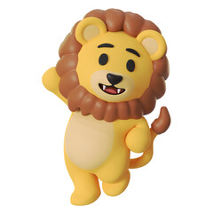 Mascot Cute Lion Jumping high