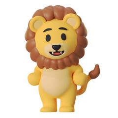 Mascot Cute Lion Standing Pose