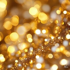 Obraz premium Gold and white background with a gold and white ribbon