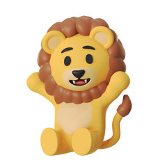 Mascot Cute Lion Sitting Pose