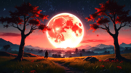 sunset in the desert