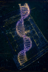 Digital DNA Sequence Visualization - Genetic Genome Analysis Scan
