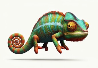 Obraz premium Colorful chameleon showcasing vibrant patterns and unique features