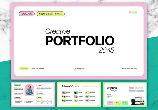 Pink And Green Creative Portfolio
