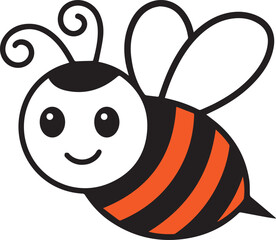 Obraz premium Lovely simple design of a yellow and black bee vector illustration on a white background