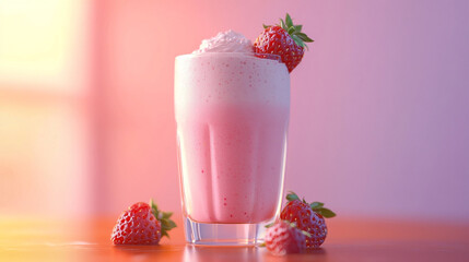 strawberry smoothie in a glass