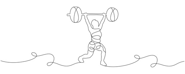 line art illustration of weight lifting sport