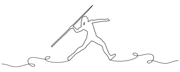 javelin throwing sport line art