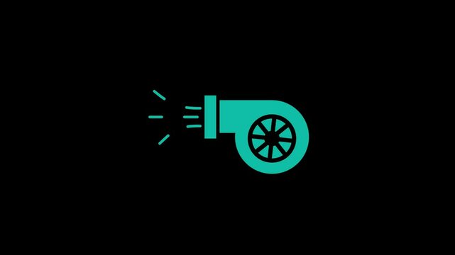 Turbocharger icon and Turbo sign, simple logotype high power engine concept .