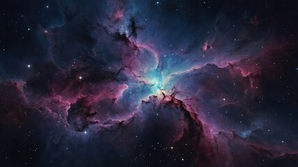 Obraz premium Starry Space Nebula, Stars, Space Background, Concept Art, Digital Illustration, Generative AI